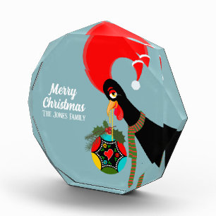 Portugese Rooster Holly Kerstbal Fotoblokken