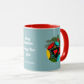 Portugese Rooster holly Kerstbal Mok (Voorkant rechts)