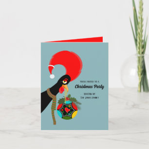Portugese Rooster Holly Kerstmis Bauble Party