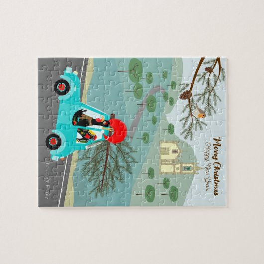 Portugese Rooster Kerstmis feestelijke rit Legpuzzel (Horizontaal)