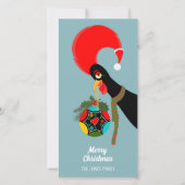 Portugese Rooster Kerstmis holly bauble Feestdagenkaart (Voorkant)