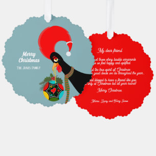 Portugese Rooster Kerstmis holly bauble Ornament Kaart