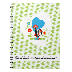 Portugese Rooster met lichtgroene polka-stippen. Notitieboek