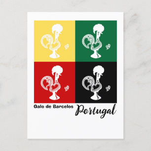 Portugese rooster van het kleurrijke patroon van B Briefkaart