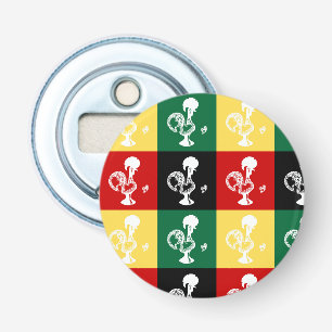 Portugese rooster van het kleurrijke patroon van B Button Flesopener
