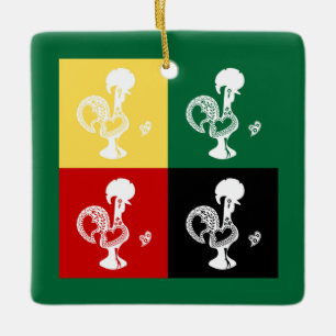 Portugese rooster van het kleurrijke patroon van B Keramisch Ornament