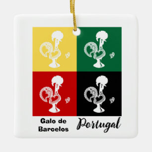 Portugese rooster van het kleurrijke patroon van B Keramisch Ornament