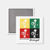 Portugese rooster van het kleurrijke patroon van B Magneet (Voorkant / Achterkant)