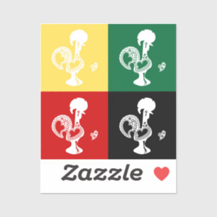 Portugese rooster van het kleurrijke patroon van B Sticker