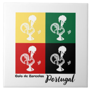 Portugese rooster van het kleurrijke patroon van B Tegeltje