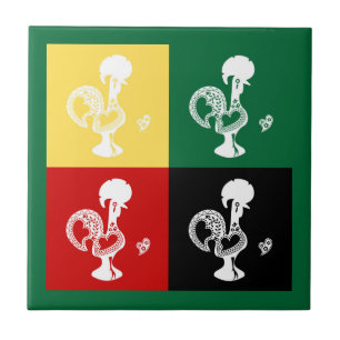 Portugese rooster van het kleurrijke patroon van B Tegeltje