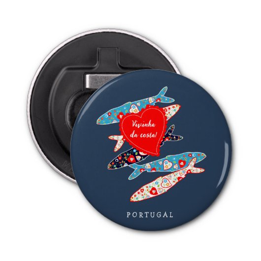 Portugese sardines button flesopener (Voorkant)