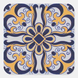 Portugese tegel vierkante sticker