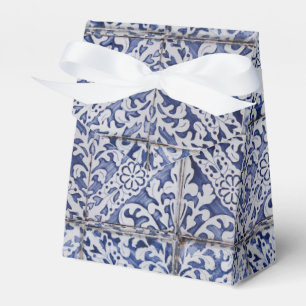 Portugese tegels - Azulejo Blue en White Floral Bedankdoosjes