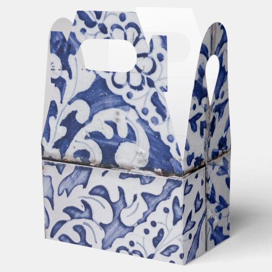 Portugese tegels - Azulejo Blue en White Floral Bedankdoosjes (Geopend)