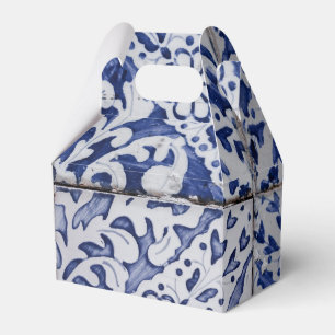 Portugese tegels - Azulejo Blue en White Floral Bedankdoosjes