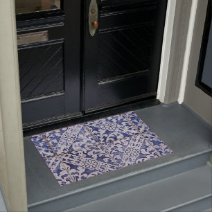 Portugese tegels - Azulejo Blue en White Floral Deurmat