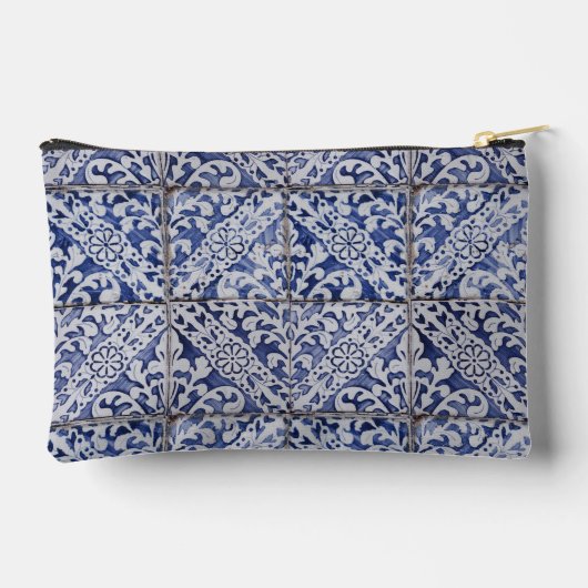 Portugese tegels - Azulejo Blue en White Floral Etui (Achterkant)