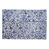 Portugese tegels - Azulejo Blue en White Floral Kussensloop (Achterkant)