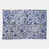 Portugese tegels - Azulejo Blue en White Floral Theedoek (Horizontaal)