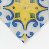 Portugese tegels - Azulejo Blue en Yellow Pattern Fleece Deken (Hoek)