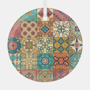 Portugese tegels: Azulejo stijl naadloos patroon. Glas Ornament