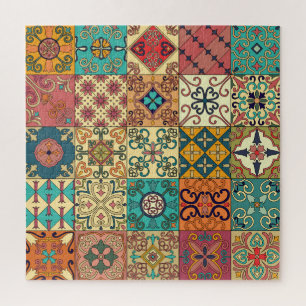 Portugese tegels: Azulejo stijl naadloos patroon. Legpuzzel