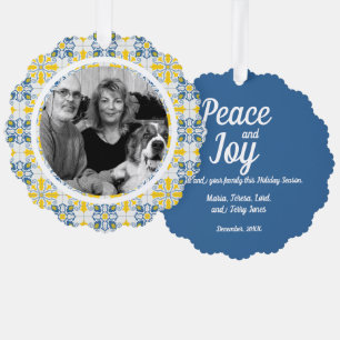 Portugese Tegels Foto lijst voor familie kerst Ornament Kaart