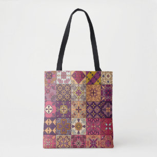 Portugese tegels: talavera stijl patroon. draagtas