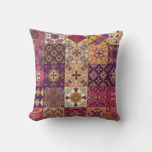 Portugese tegels: talavera stijl patroon. kussen