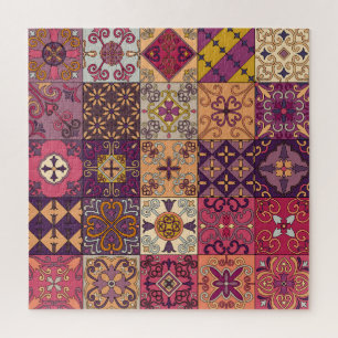 Portugese tegels: talavera stijl patroon. legpuzzel