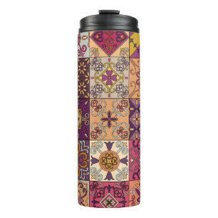 Portugese tegels: talavera stijl patroon. thermosbeker