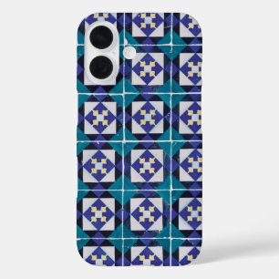 Portugese Tiles - Azulejo Diamond Geometric iPhone 16 Hoesje