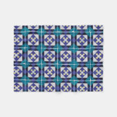 Portugese Tiles - Azulejo Diamond Geometric Fleece Deken (Voorkant (Horizontaal))