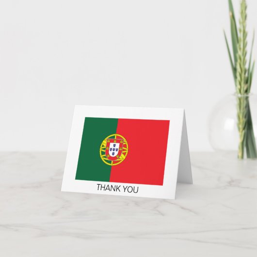 Portugese vlag bedankkaart (Voorkant)