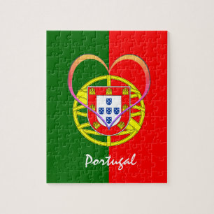 Portugese vlag en hart - Portugal/sportfans Legpuzzel