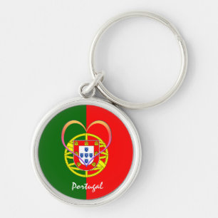 Portugese vlag en hart - Portugal/sportfans Sleutelhanger