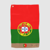 Portugese vlag en Portugal monogrammen Golf Towel Golfhanddoek (Voorkant)