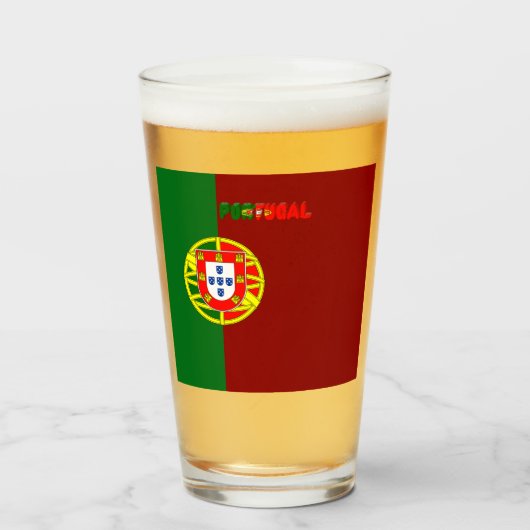 Portugese vlag glas (Voorkant gevuld)