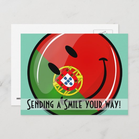 Portugese vlag glimlachen briefkaart (Voorkant / Achterkant)
