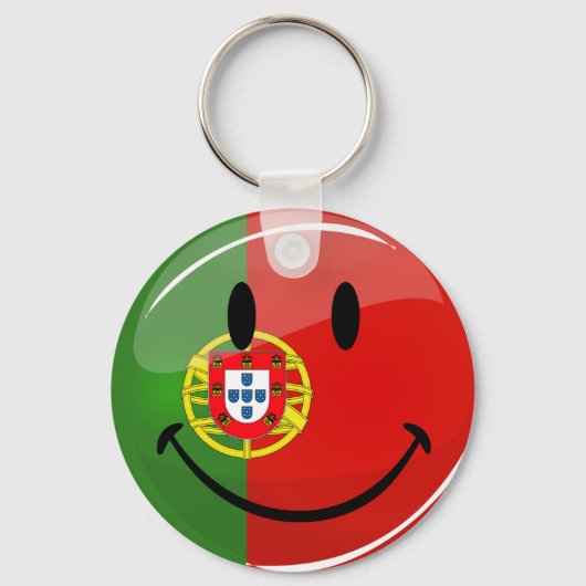 Portugese vlag glimlachen sleutelhanger (Voorkant)