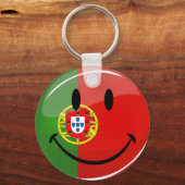 Portugese vlag glimlachen sleutelhanger (Voorkant)