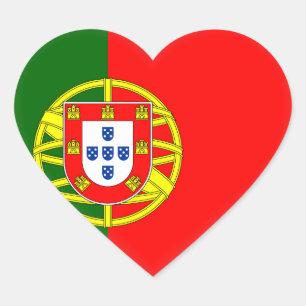 Portugese vlag hart sticker