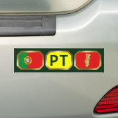 Portugese Vlag Landkaart Code Bumpersticker (Op auto)