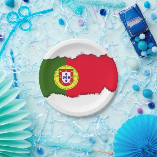 Portugese vlag papieren bordje (Feest)