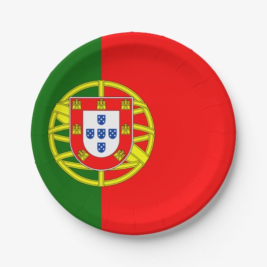 Portugese vlag papieren bordje (Voorkant)