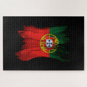Portugese vlag, penseelstreek, nationale vlag legpuzzel