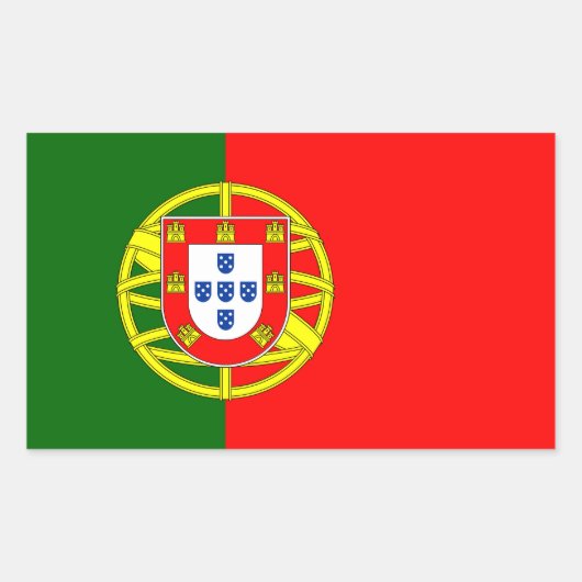 Portugese vlag rechthoekige sticker (Voorkant)