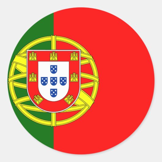 Portugese vlag ronde sticker (Voorkant)