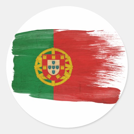Portugese vlag ronde sticker (Voorkant)